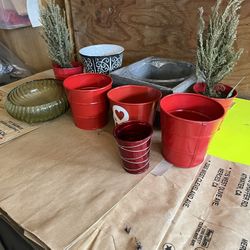 Brand New Of 9 Items For Plants Containermade Of Metal 