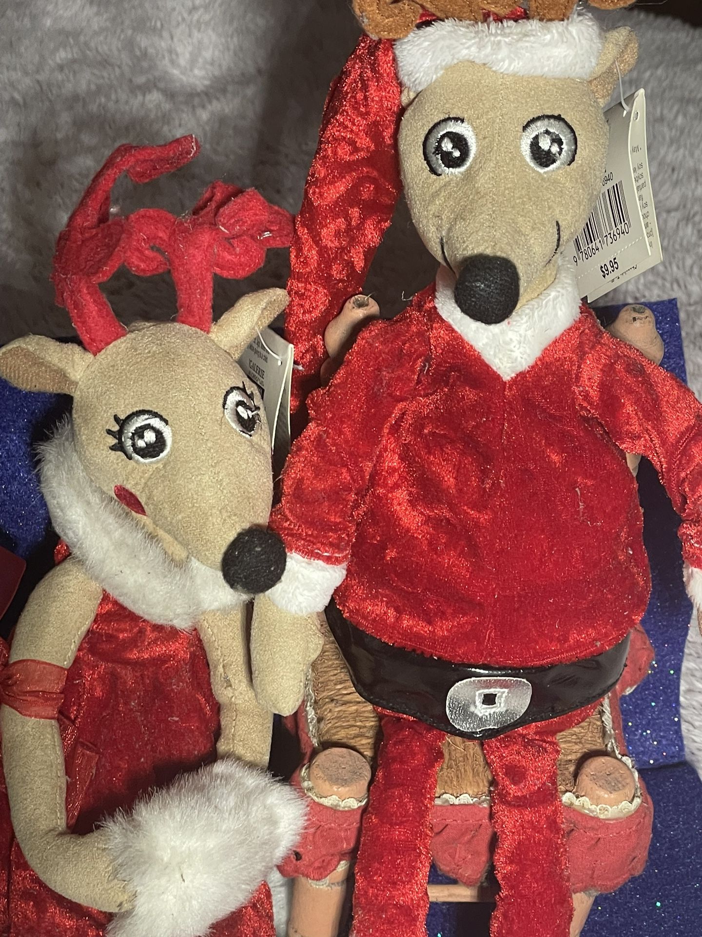 Mr Mrs Reindeer “ Christmas” Sitting W/ Chair