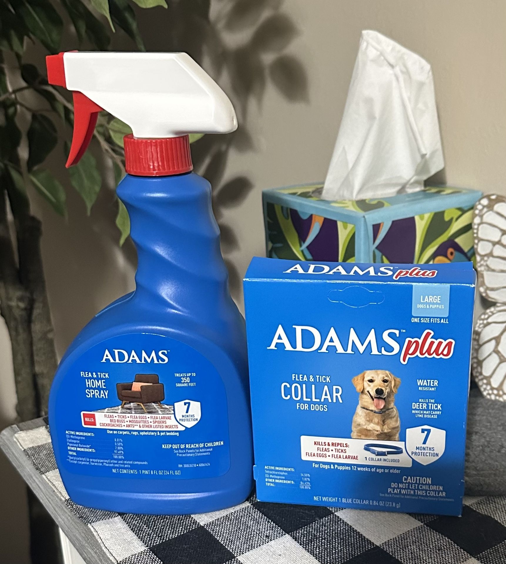 New Adam’s Flee and Tick Home Spray and Large Dog Collar