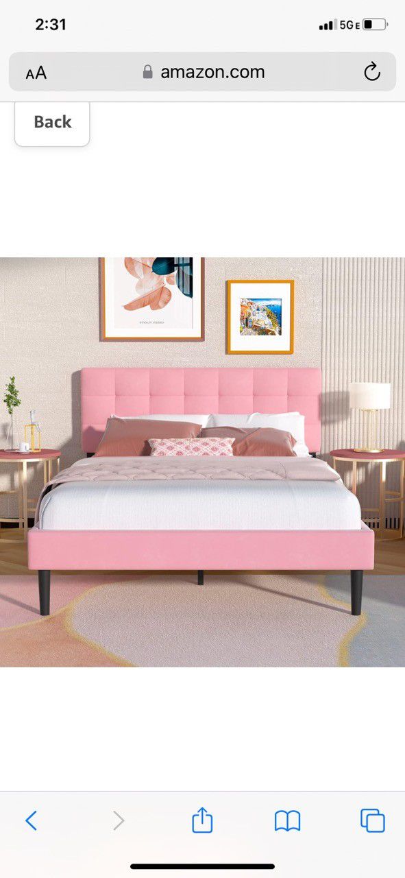 Brand New Queen Pink Bed Frame Luxury For $120