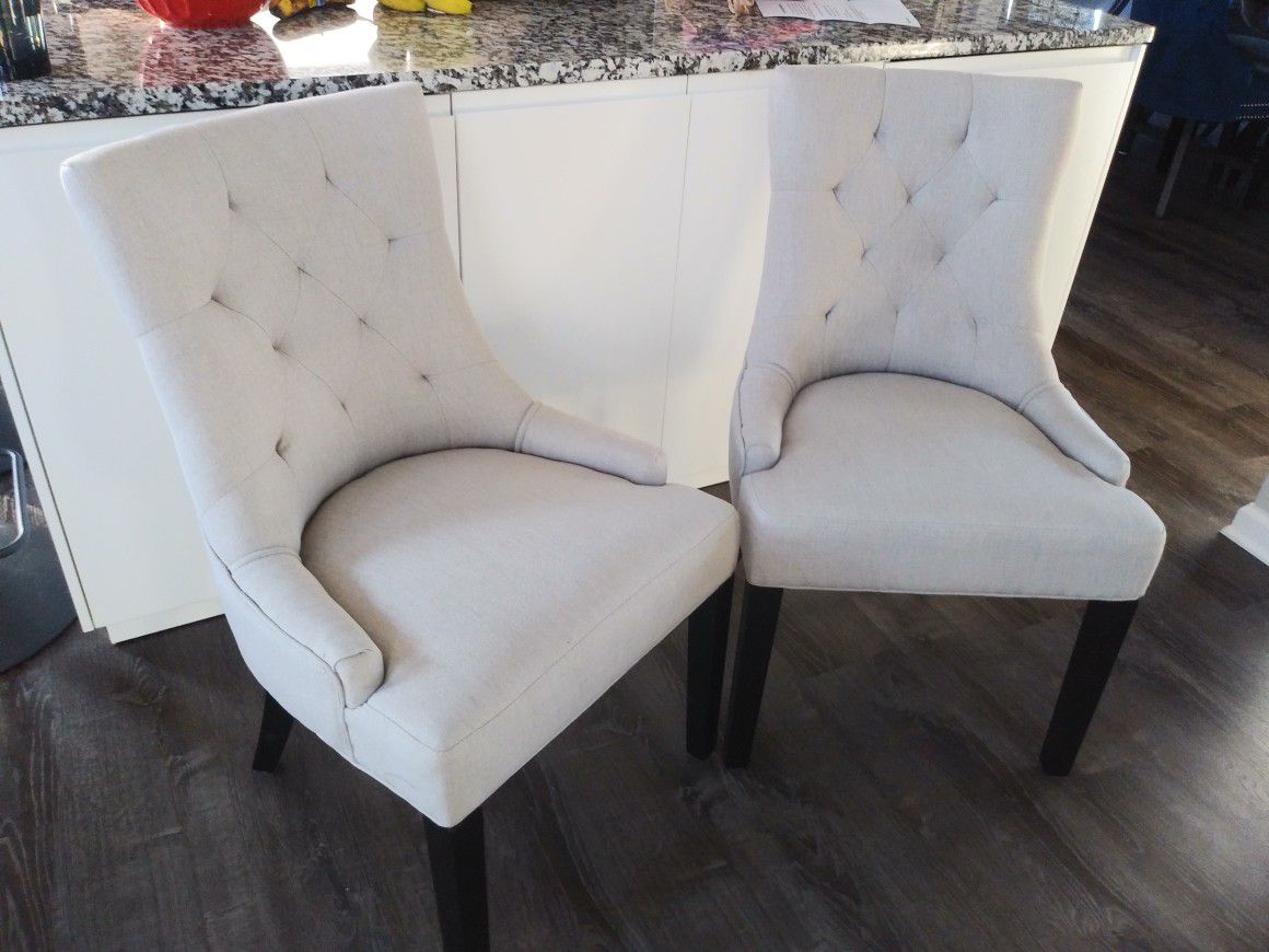 2 Light Grey Dining Chairs