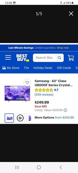 Samusng 4k smart tv 43 inches open box $100 Firm no offers