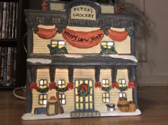 Grandeur Noel Illuminated Porcelain Grocery Store (w/ Lights)