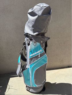 Brand New Left Hand Tour X LG23 Ladies Complete Golf Set w/ Stand Bag - Silver/Teal - Still in Plastic!
