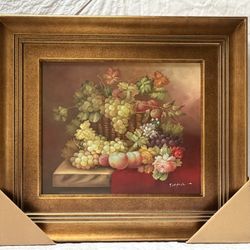 Hand-Painted Oil Painting Wooden Frame 36” x 32”