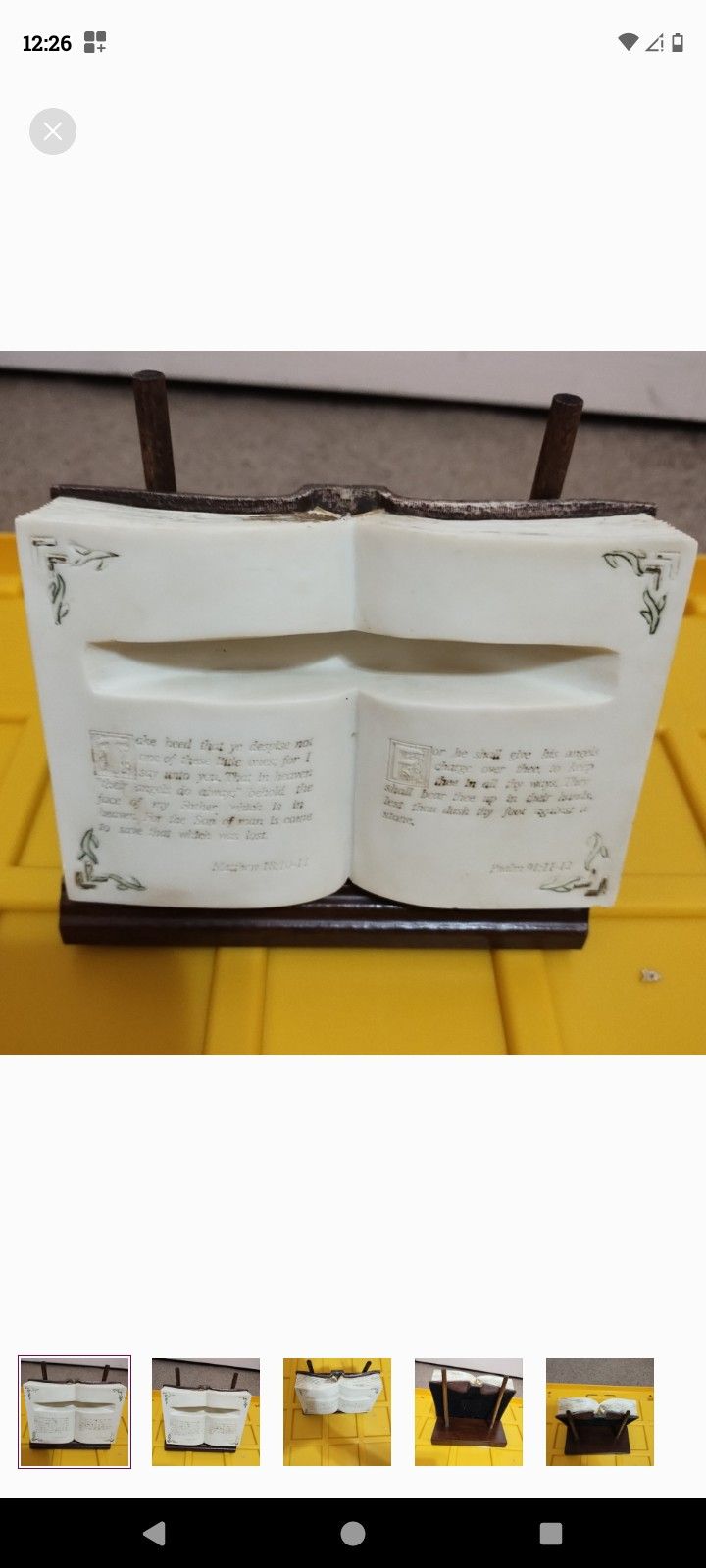 Angraves Memorials Porcelain Book Wood Stand