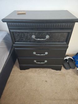 Black nightstand matching set