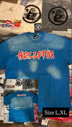 Hellstar Blue Tie-Dye Graphic T-Shirt