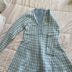 Blue Sweater Dress - Kids Girl Size 8