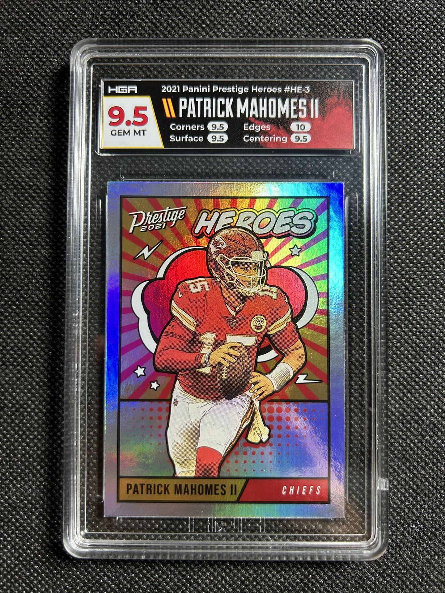 2021 panini prestige Heroes Patrick Mahomes II Gem Mint 9.5 HGA Chiefs MVP