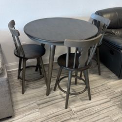 Floor Model. Sorrento Gray Solid Wood Dining Table With Three Chairs. Great For A Small Space. Same Day Pick Up Or Delivery Available.