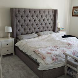 Tufted King Bed Frame 300 or best offer