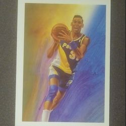 1990 NBA Hoops Reggie Miller Indiana Pacers #365 Team Checklist Basketball Card Vintage Collectible Sports