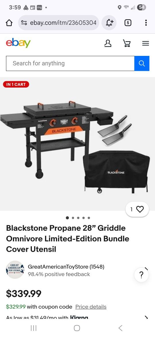 Blackstone 28" Flattop 2 Burner