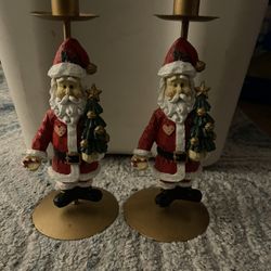 Santa Candle Holders