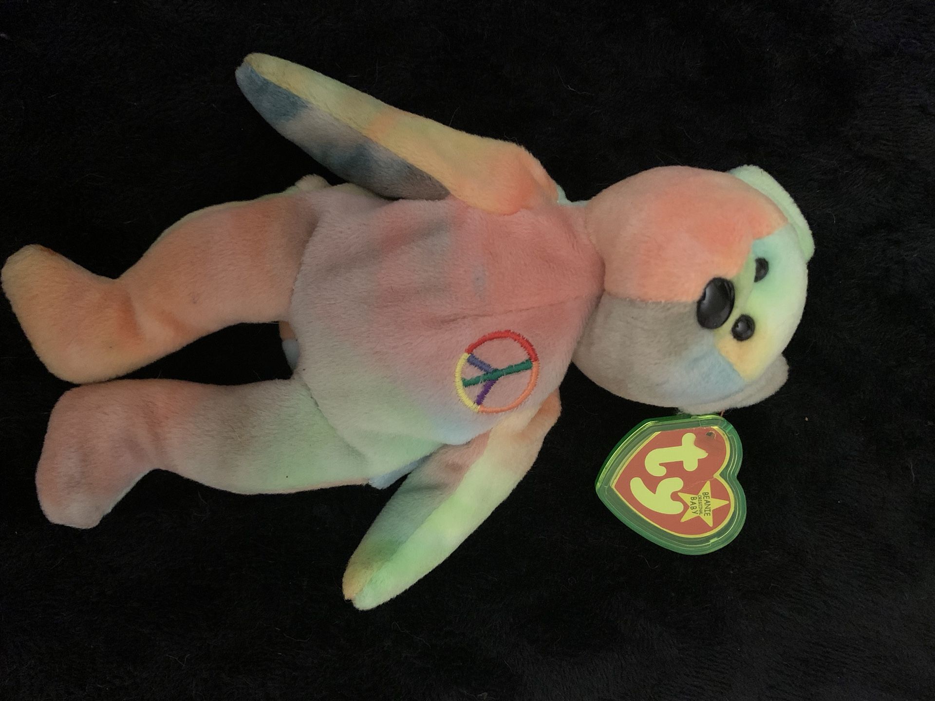peace and valentino RARE beanie babies