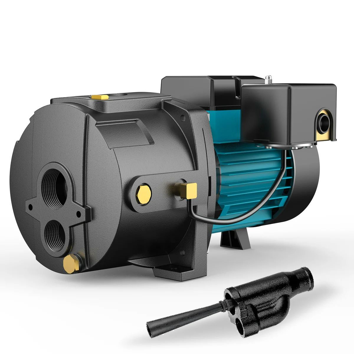 1HP Shallow/Deep Well Jet Pump with Ejector Kit, 115V/230V Durable Cast Iron Pump, Well Depth up to 50 ft, Automatic Pressure Switch#1479VR9