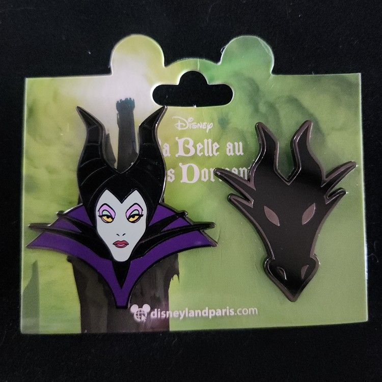 Disney Paris Maleficent Dragon 2 Pin Set