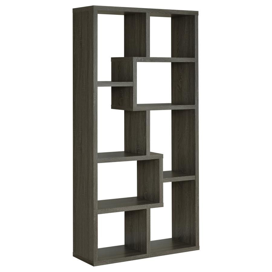 Bookcase Bookshelf in Weathered Grey Finish - Ready To Assemble