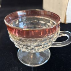 Whitehall Diamond Point Footed Punch Cups (NIB)