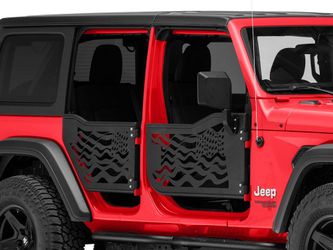 Barricade US Flag Tubular Doors With Mirrors (18-26 Jeep Wrangler JL 4-Door)
