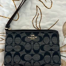 Coach denim wristlet