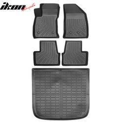 Fits 2016-2019 Chevrolet Volt TPE All Weather Floor Mats Carpets + Rear Trunk Mat