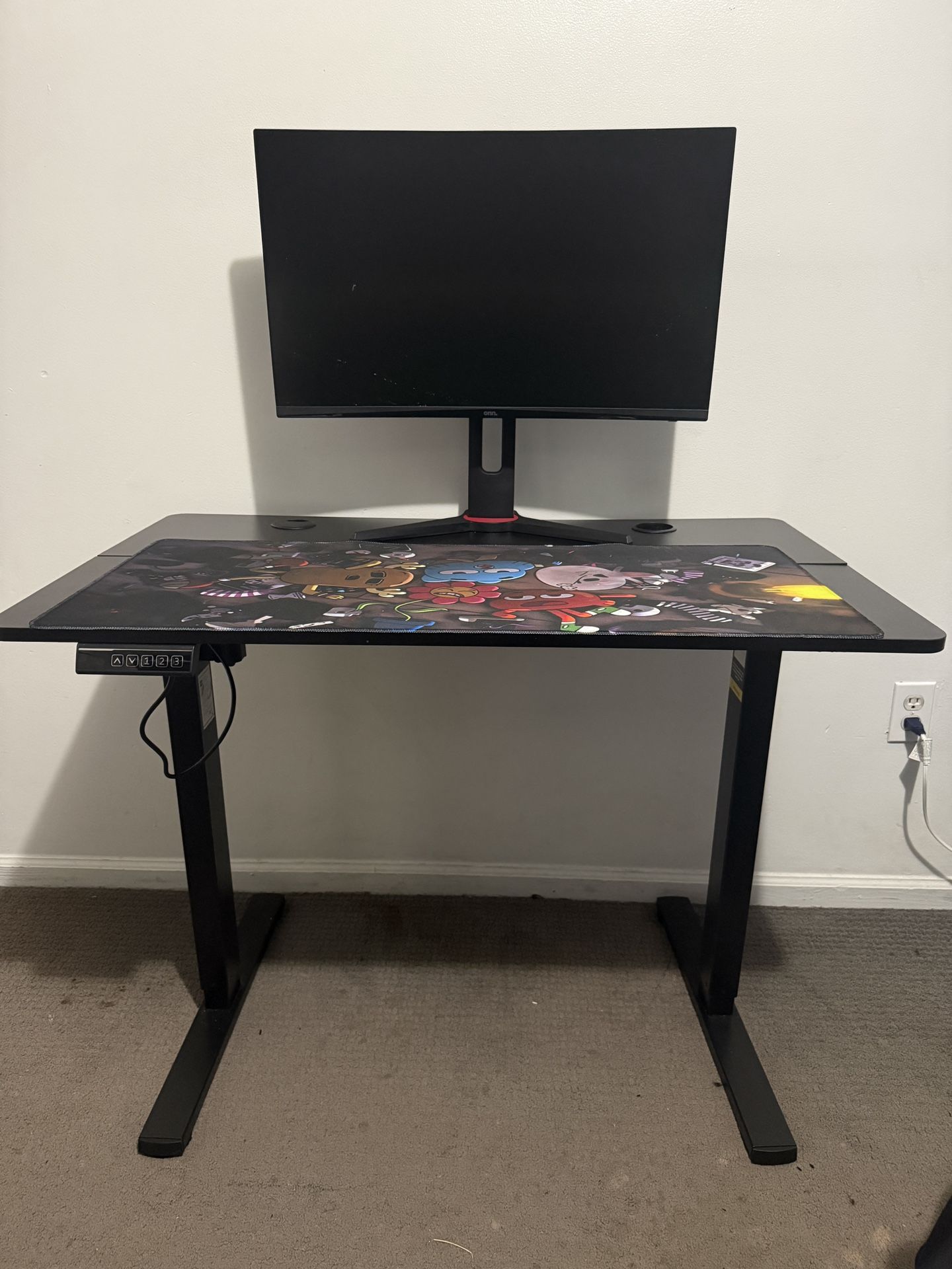 electric gaming desk + ONN gaming monitor for sale! 