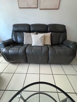Two Matching Gray Sofas – Sold Together