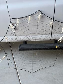 Halloween Spider Web with Skeleton Decorations