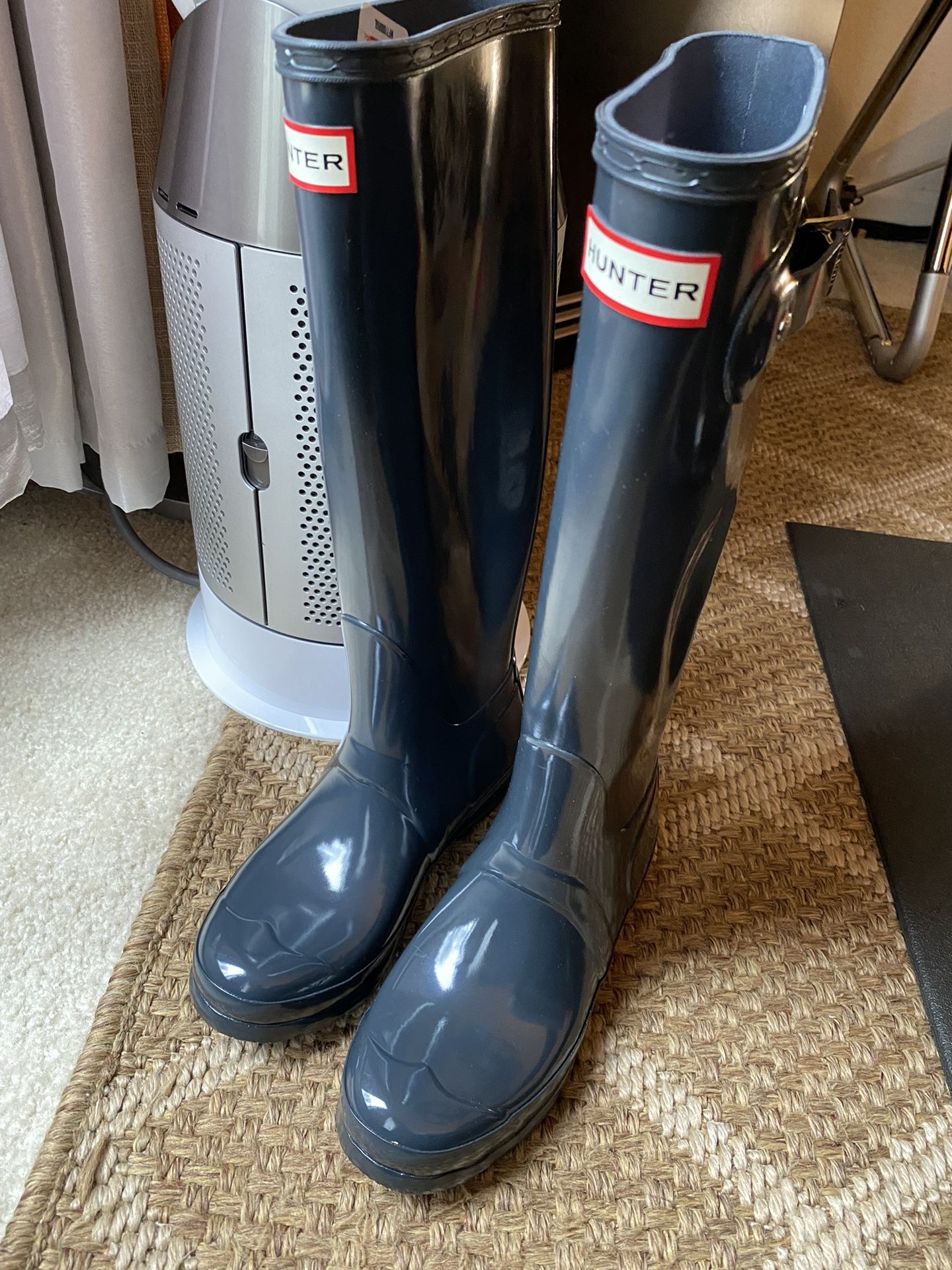 New Hunter Original Tall Womens Rubber Rain Boots - Dark Gray Women size 5