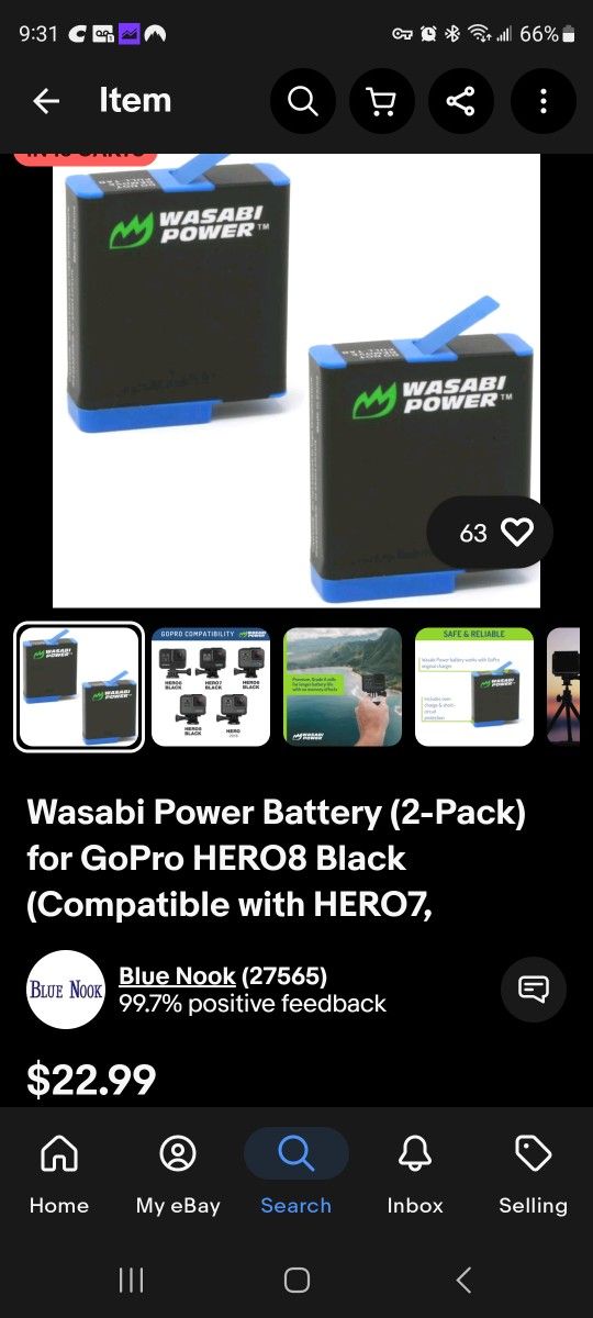 Gopro Batteries (x2) for 8 or 7