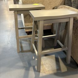 New Gray Saddle Stool Set (2)