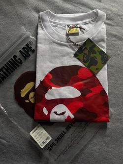 Bape red camo white tee 2XL