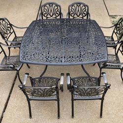 ⚜️Pristine Outdoor Patio Furniture 8 Seat Cast Aluminum Dining Set 64 inch Square Table