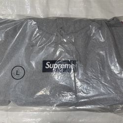 Supreme Box Logo Hooded Sweatshirt Heather Gray Size Large