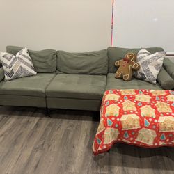 Costway Green couch with outlets