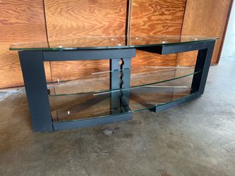 3-Tier Glass and Metal TV Stand - Excellent Condition