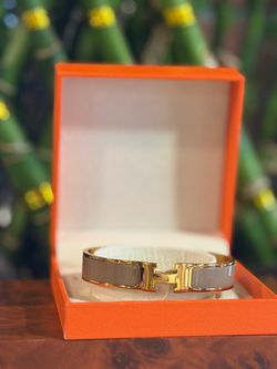 Gold and Gray H initial Bracelet