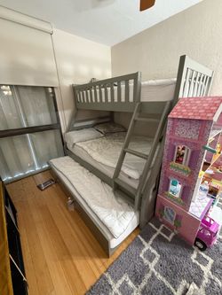 Gray bunk bed