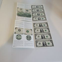 4 Each of $1 &$2 Uncut Bills