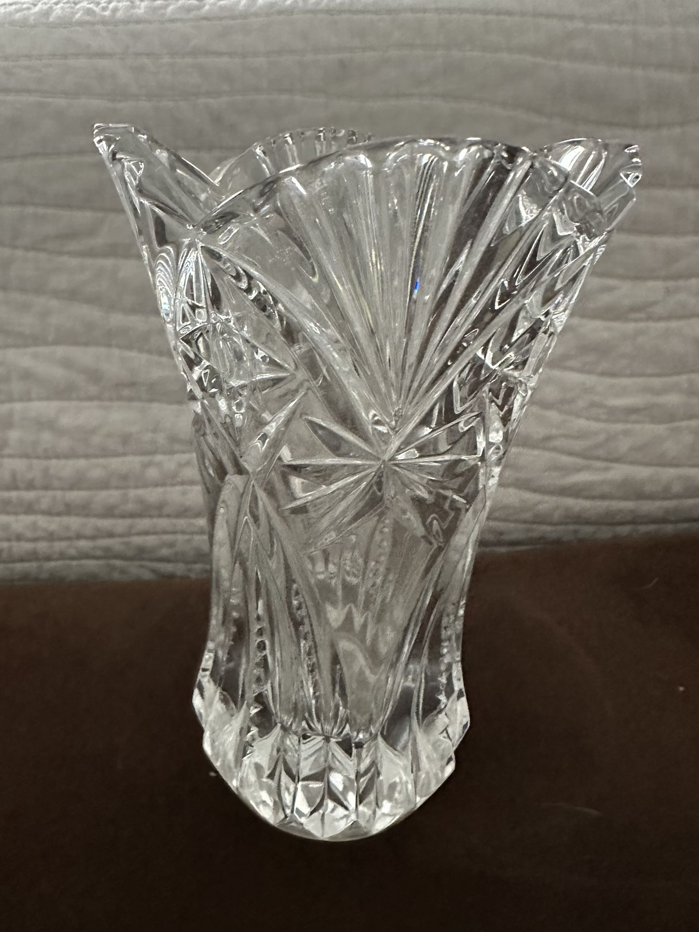 French Cristal D'Arques Lead Crystal Glass Vase Made in France