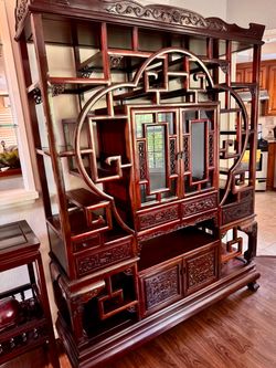 Large Asymmetrical Display Cabinet / Curio