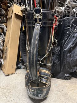 Vintage! Titleist staff golf bag.  Bacardi Rum logos.   Black vinyl.