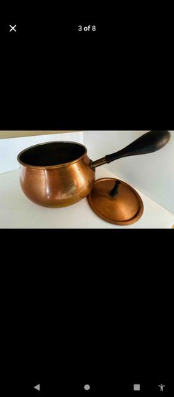 Vintage Copper Pot with lid and handle