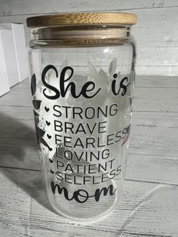 Glass Cup With Wooden Top Cover