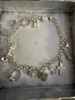 Silver Tone Multi-Charm Bracelet