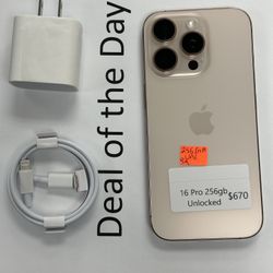 Factory Unlocked Apple iPhone  16 Pro 256gb, Sold with warranty 