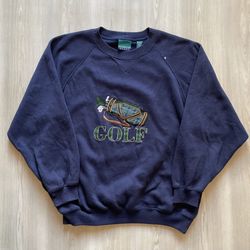 Vintage Claybrooke Sports Embroidered GOLF Crewneck Sweater  Mens Medium