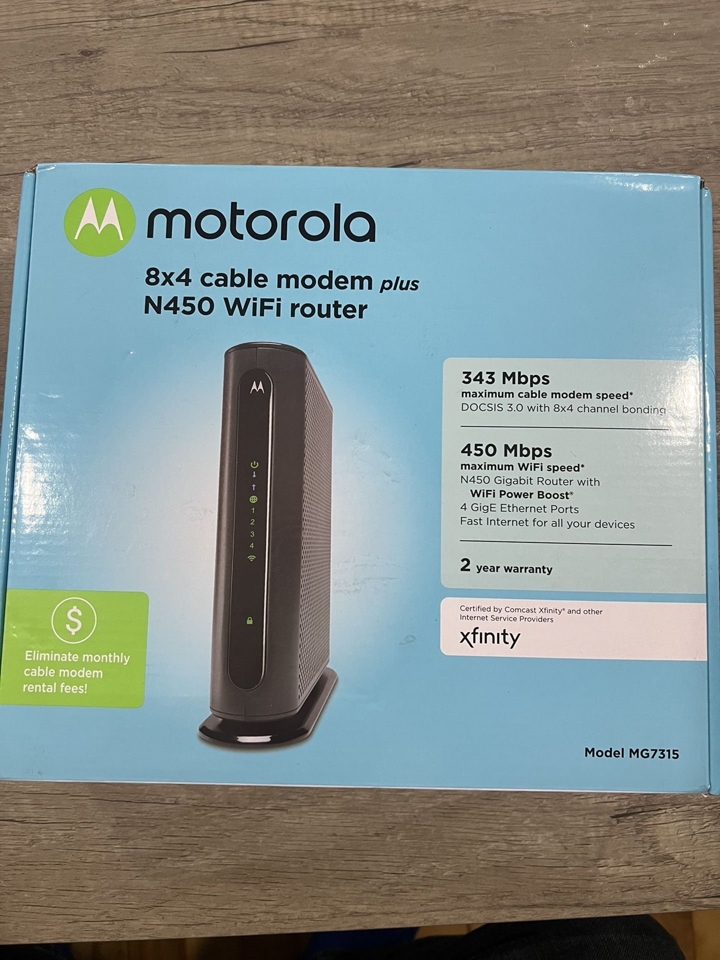 Motorola MG7315 Modem WiFi Router Combo